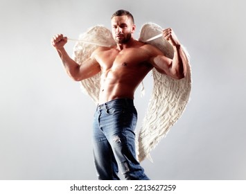 Sexy Angel Cupid Man For Valentines Day.