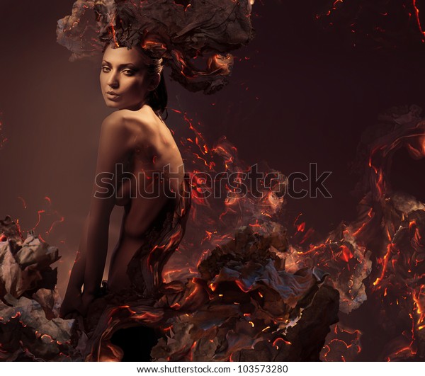 Nude women with fire - Real Naked Girls