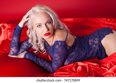 Sexy Blonde Girl Underwear Lies On Stock Photo Edit Now