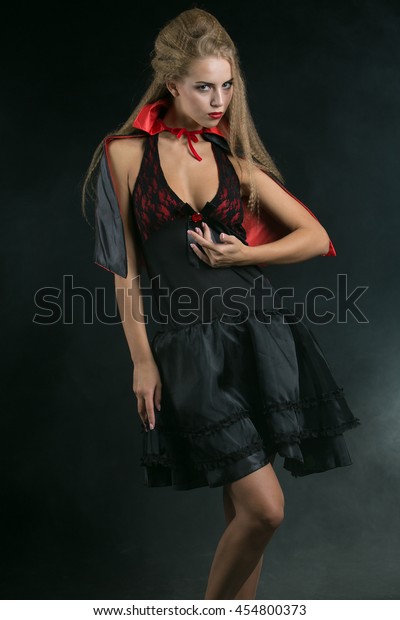 Sexy Blonde Girl Wearing Halloween Costume Stock Photo Edit Now