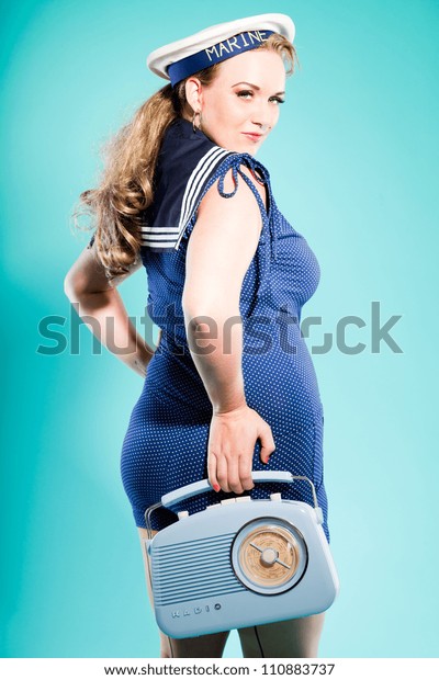 Sexy Blonde Pin Girl Wearing Blue库存照片110883737 Shutterstock 6885