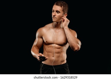 Sexy Bodybuilder Muscular Torso Listening Music Stock Photo Shutterstock