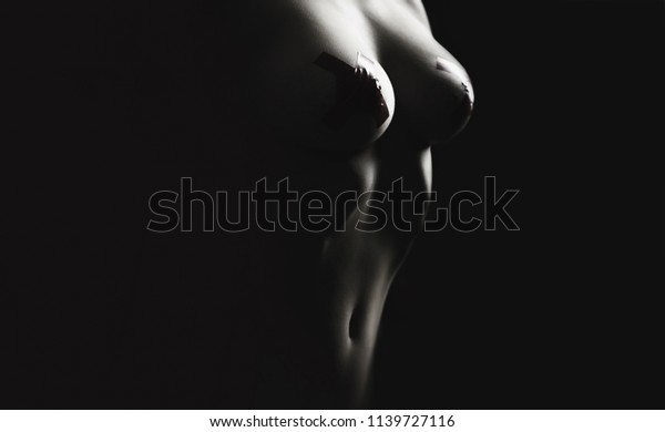 Black And White Erotic Tits - Sexy Breast Boobs Tits Beautiful Slim Stock Image | Download Now