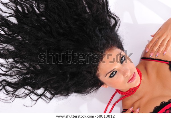Sexy Brunette Long Hair Spreading Out Stock Photo Edit Now 58013812