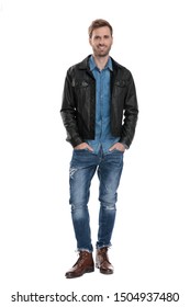 17,491 Man standing leather jacket Images, Stock Photos & Vectors ...