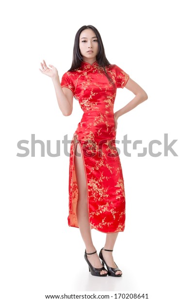 Mujer China Sexy Viste Cheongsam Tradicional Foto De Stock 170208641