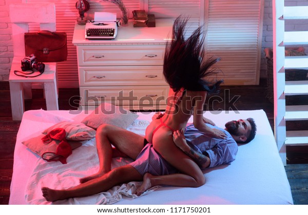 Sexy Couple Bed Night Party Background Stock Photo Edit Now 1171750201