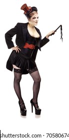 Sexy Female Ringmaster Or Lion Tamer With Small Whip