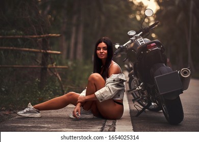 Motorbike naked girl Naked woman