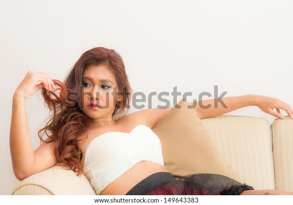 Sexy Girl Dark Skin Blond Hair Stock Photo Edit Now 149643383