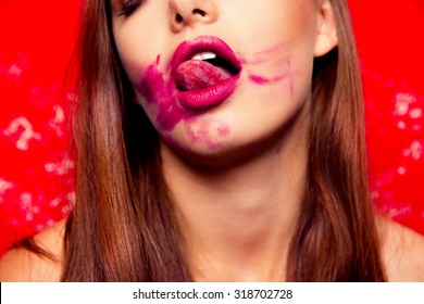 Sexy Girl Licking Lips Stock Photo Shutterstock