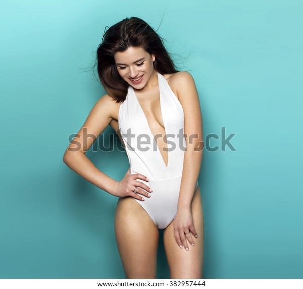 white bathing suit wet