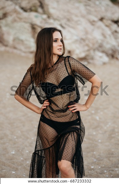 sexy girl transparent dress