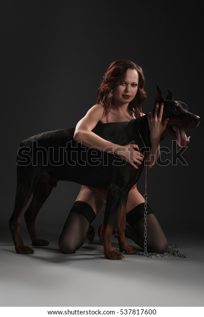 Great dog sexy woman erotic pics