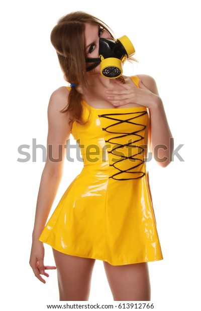 yellow pvc dress