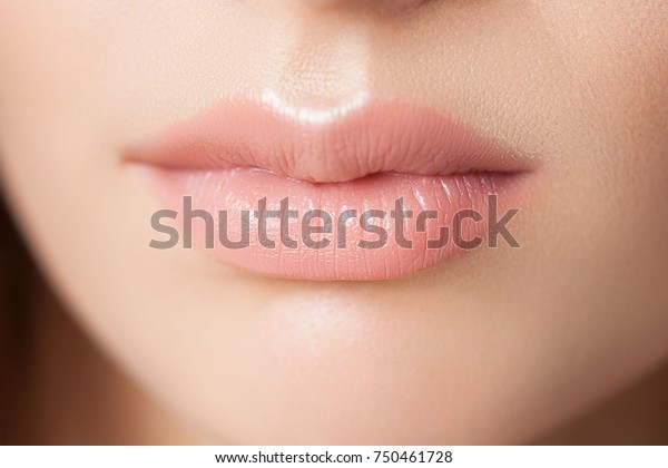 Sexy Lips Macro Womans Face Part Stock Photo (Edit Now) 750461728