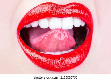 Sexy Lips Tongue Out Beautiful Sexy Stock Photo Shutterstock