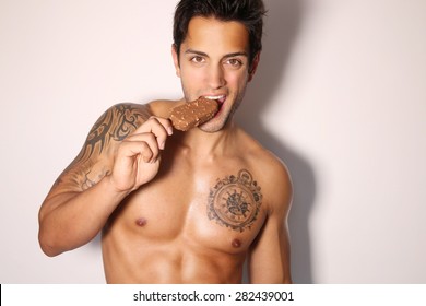 Sexy Man Eating Ice Cream