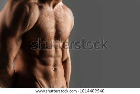 male naked torso Close up on breasts