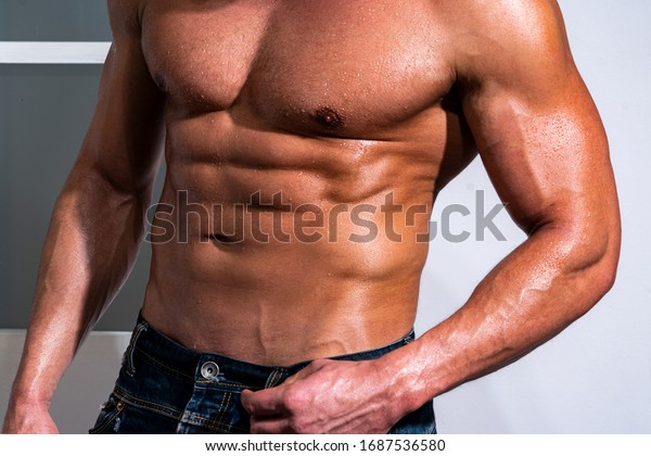 Sexy Mans Body Muscular Man Abs Stock Photo Shutterstock