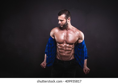 Sexy Muscular Male Model Posing Studio Stock Photo Shutterstock