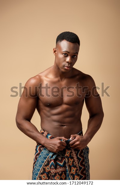 Sexy Naked Tribal Afro Man Covered Stock Photo Shutterstock