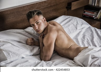 Sexy Naked Young Man On Bed