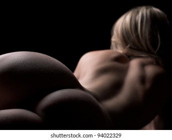 Sexy nude blonde woman back and butts