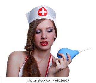 The sexy nurse with Enema