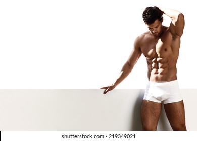 Sexy Portrait Male Model In Underwear