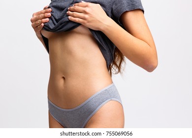 Sexy Raised Her Tank Top Her Foto De Stock Shutterstock