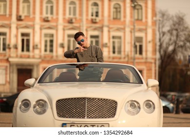 Sexy, Rich, Guy. Sexually, Model. Man. Male. Bentley, Supercar, Car, Super Car. Attractive. Comfort. Lux, Luxury, Vehicle Driver. Auto, Automobile. Success, Successful. Happy, Dream. Young.