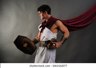 The Sexy Roman Warrior Is Preparing For Battle.