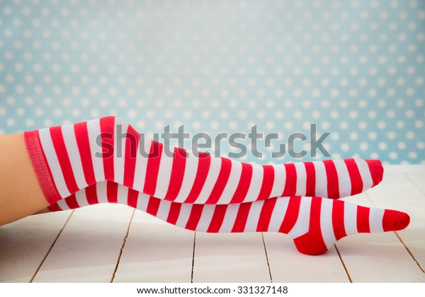 Sexy Santa Woman Legs Christmas Holiday Stock Photo (Edit Now) 331327148