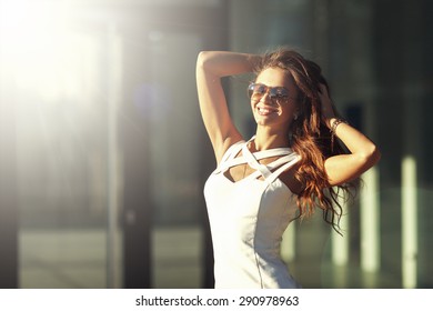 Sexy Smiling Beautiful Young Happy Woman Stock Photo 290978963