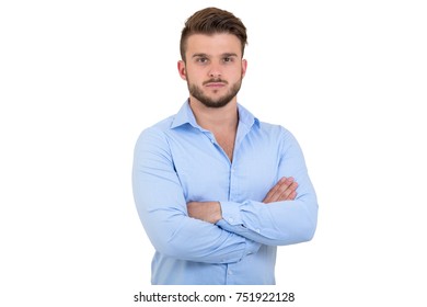 Sexy Smiling Handsome Man Crossed Arms Stock Photo (Edit Now) 736741642