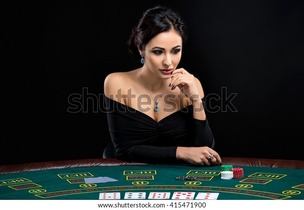 Sexy Woman Poker Cards Chips Stock Photo 415471900 | Shutterstock