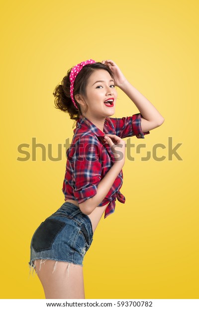 Sexy Woman Retro Portrait Pinup Makeup Stock Photo Edit Now