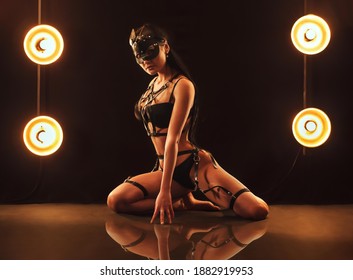 Sexy woman in a studio