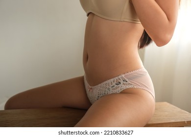 Sexy Woman With Underware In The Room.