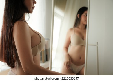 Sexy Woman With Underware In The Room.