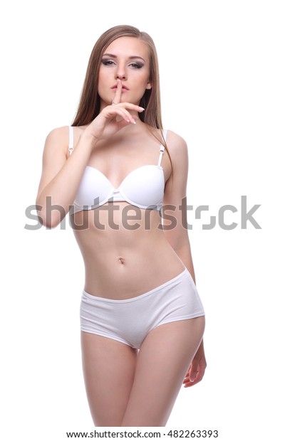 Sexy Woman White Lingerie Gorgeous Figure Stockfoto Shutterstock