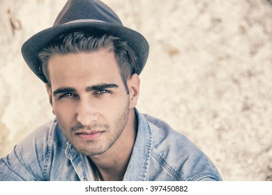 Sexy Young Man With Hat