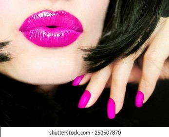 pink lips hot