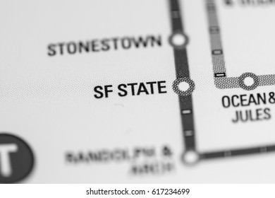 SF State Station. San Francisco Metro Map.