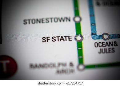 SF State Station. San Francisco Metro Map.