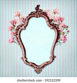 Shabby Chic Background With Antique Frame