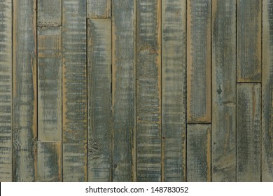 Shabby Chic Wooden Table, Green, Yellow Background, Copy Space