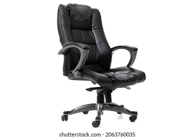 Shabby Office Chair On White Isolated Background