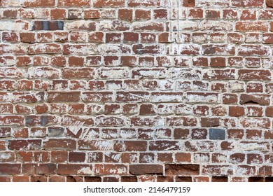 Shabby Wall Of Old Red Brick. Reference Material, Reference Information.